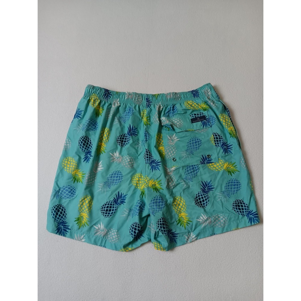 Rainforest Swim Shorts Mens L Blue Lined Drawstring Elastic Waist Pockets